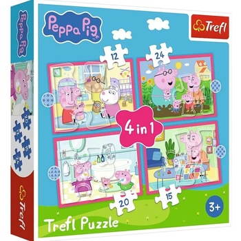 Trefl - Puzzle 4v1 Peppa loves adventures - 1 - 39 piese