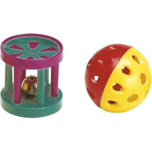 Ferplast Ferplast Вall & Cylinder - Играчка за котки, комплект топка и цилиндър, 4 см
