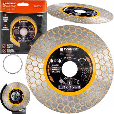 DIAMANTOVÝ KOTOUČ HEX 1.6 MM 125 MM PRO KERAMIKU BETONU CIHEL 22.2 MM 12200 RPM