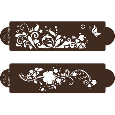 Stencil šablona jarní louka 2ks 23x7cm - Cakesicq