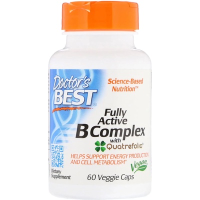 Doctor's Best Fully Active B комплекс, (Витамини B и фолиева киселина в активирани форми) 60 растителни капсули