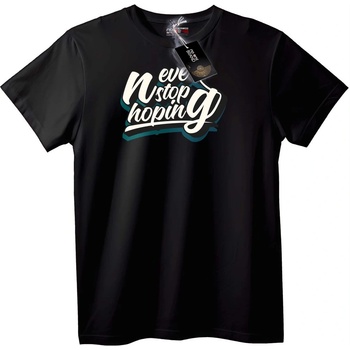 NOONEBRAND Тениска Никога не Спирай да Се Надяваш - S, Black