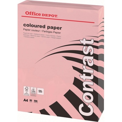 Barevný papír Office Depot Contrast A4 pastelově růžová 80 g 500 listů
