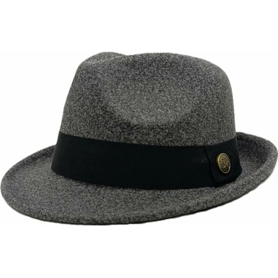 Pánsky fedora klobúk elegantný plstený model sivý