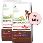 Natural Trainer Natural Sensitive NO GRAIN Свинско Възрастни Средни и Макси 2 x 12 кг