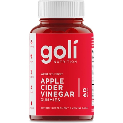 Golí Nutrition Golí Apple Cider Vinegar Gummy + B9 a B12 žuvacie želé jablčný ocot 60 ks