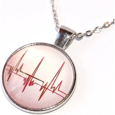 Fashion Jewerly Řetízek amulet srdeční tep, frekvence srdce zdraví, heartbeat 3194
