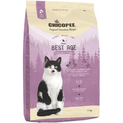 Chicopee Chicopee Classic Nature Line Senior - пълноценна храна за възрастни котки от всички породи, над 8 години, БЕЗ ГЛУТЕН, с птици, 1, 5 кг