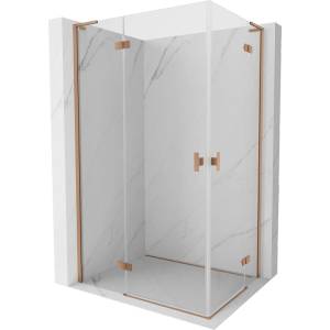 Mexen Mist-H L Duo душ кабина с врата надясно 90 x 100 см, прозрачно, четкана мед - 8A5L-090L-100P-65-00 (8A5L-090L-100P-65-00)