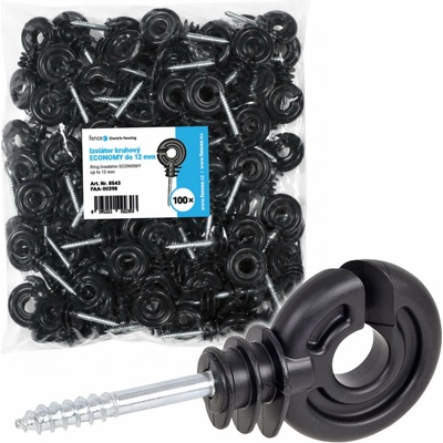 Kruhový izolátor s vrutem pro elektrický ohradník, vodiče do 12 mm - 100 ks