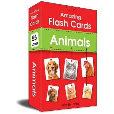 Amazing Flash Cards Animals: Early Development of Preschool Toddler (55 Cards)