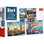 Trefl Пъзел Trefl от 3 х 1000 части - Ню Йорк, Лондон, Валенсия (93504)