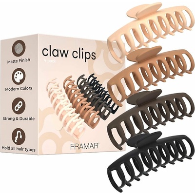 Framar Claw Clips 4 ks, Nude