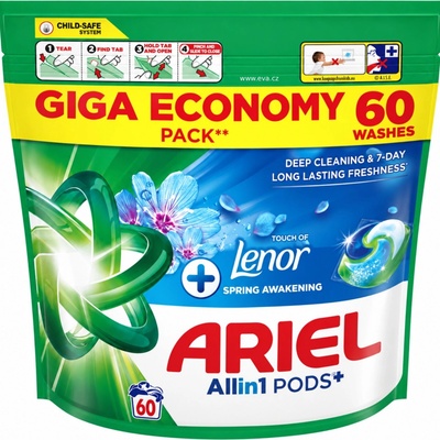 Ariel All in1 Pods +Lenor prací kapsle Spring Awakening 60 PD