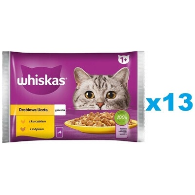 Whiskas Adult s kuřecím a krůtím masem v omáčce 52 x 85 g