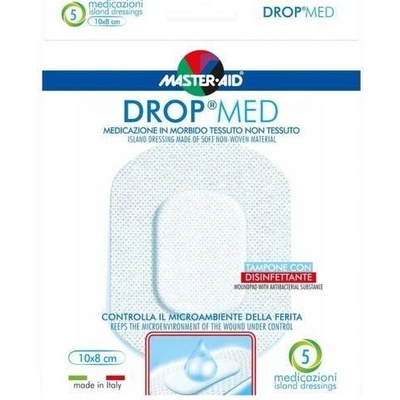 DROP MED iD Náplast antiseptická 10 x 8 cm/5 ks s polštářkem