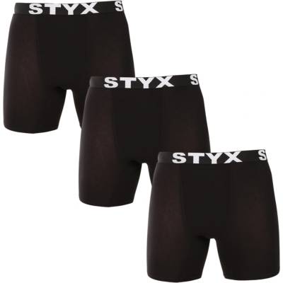 Styx Комплект от три - мъжки боксерки Styx long спортна гума черни Styx | Cheren | МЪЖЕ | L