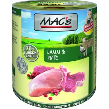 Image 1 of MAC's Mac’s Cat Adult, консерва за пораснали котки, БЕЗ ЗЪРНО, с агнешко, пуешко и червени боровинки (мин. 70% месо), 800 гр - Германия - 865VE