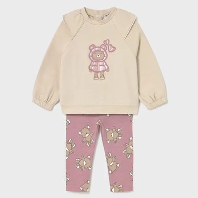 Mayoral Комплект розов клин с мечета и плътна блуза в бежово за бебе момиче Mayoral