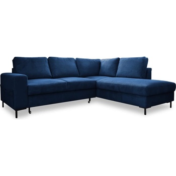 Miuform Тъмносин разтегателен ъглов диван от рипсено кадифе (десен ъгъл) Lofty Lilly - Miuform (1066ON26)