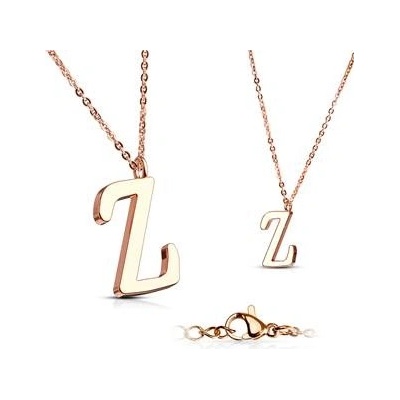 Šperky4U Zlacený ocelový řetízek s přívěškem iniciála OPD0231-Z