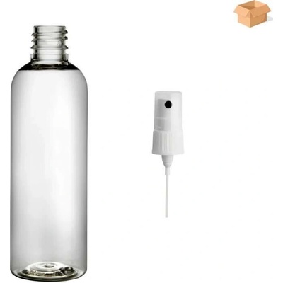 Via Plastová lahvička čirá s bílým kosmetickým rozprašovačem 100 ml