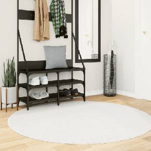 vidaXL Килим OVIEDO с къс косъм, кремав, Ø 160 см (375524)