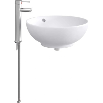 vidaXL Мивка за баня Хром 44 x 44 x 16 см Метал (890246)