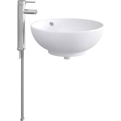 vidaXL Мивка за баня Хром 44 x 44 x 16 см Метал (890246)