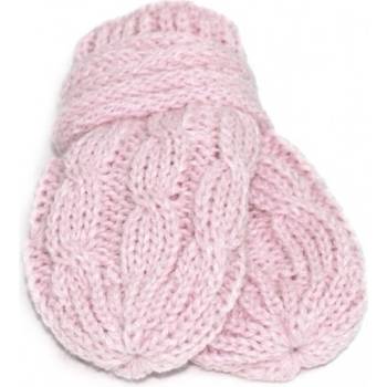 BABY NELLYS Zimné pletené rukavičky so vzorom sv. ružové