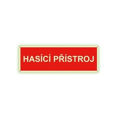 Hasicí přístroj text - fotoluminiscenční tabulka s dírkami, plast 2 mm 150x50 mm