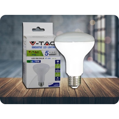 V-TAC E27 LED žiarovka 10W, R80 SAMSUNG CHIP Denná biela