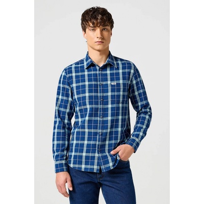 Wrangler pánska košeľa one pocket shirt in Red indigo 112357231 modrá