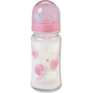 Baby-Nova Стъклено шише Baby Nova - 230 ml, розово (44240) - ozone