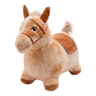 PLAYTO Plyšový skákací koník so zvukom 58x26x47 hnedá