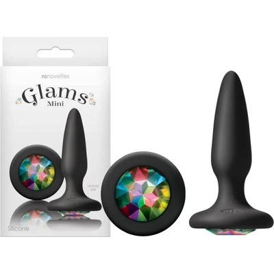 Мини анален плъг с кристали, истинско изкушение - Glams Mini Black (NSTOYS0712)