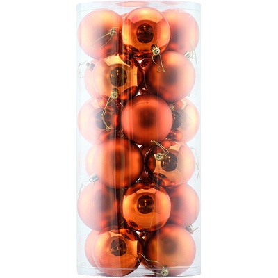 DECOLED Plastové gule, d. 8 cm, meď, 12x lesklé, 12x matné