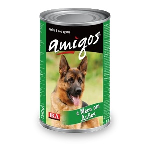 Amigos Game Adult Dog - Консерва за израснали кучета с дивеч 1240 гр