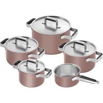 ZWILLING zwilling pure комплект тенджери и касерола, 5 части, неръждаема стомана, сребрист/розов (1028858)