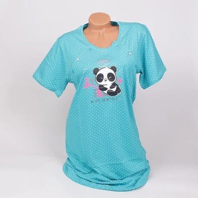 Синьо-зелена нощница за кърмачки с точки и панда