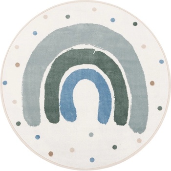 FD Детски килим в цвят слонова кост и зелено ø133 cm Joyful Mint - FD (5901760427869)