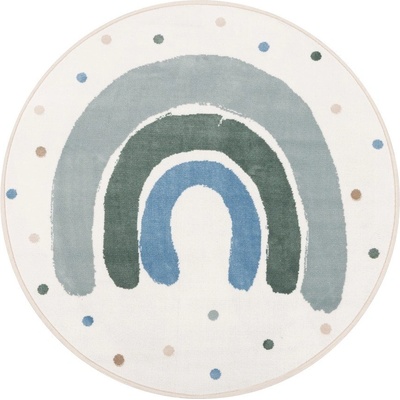 FD Детски килим в цвят слонова кост и зелено ø133 cm Joyful Mint - FD (5901760427869)