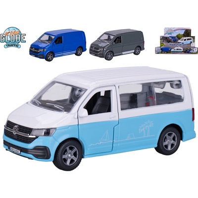 Kids Globe Traffic VW Transporter 13,5cm kov zpětný chod 3barvy