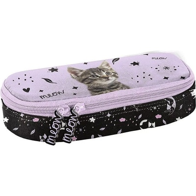 PASO Овален ученически несесер Paso Cat - Meow, 1 цип (PP25CE-013)