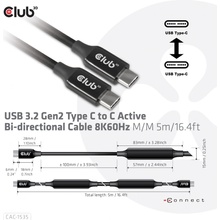 Club3D CAC-1535 USB 3.2 Gen 2 (3.1 Gen 2) USB C, 5m, černý