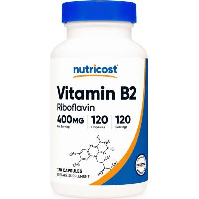 Nutricost Vitamin B2, 400 mg, 120 капсули, Nutricost (67544 (080101) NC)