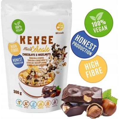 Kekse cereálie čokoláda a lískový oříšek bezlepkové 300 g