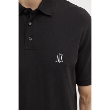 Giorgio Armani Памучна тениска с яка Armani Exchange в черно с изчистен дизайн XM000367 AF13022 (XM000367.AF13022.NOS)