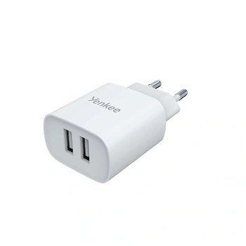 YENKEE YAC SE 224 МРЕЖОВ КОННЕКТОР, 12W, 2 USB-A, БЯЛ (YAC SE 224)
