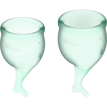 Image 1 of SATISFYER Менструални чашки Satisfyer Feel Secure 2 броя Зелени